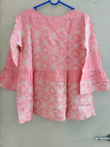Pink Embroidered Top