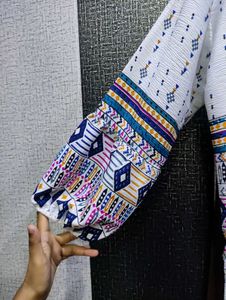 Patterned White Top