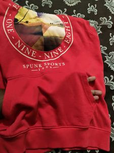 Red Sleeveless Hoodie