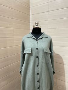 ZARA Oversized Button-Down Shirt Dress