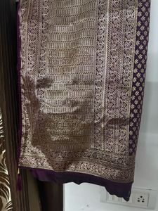 Fresh Beautiful Purple Coloured Banarasi Silk Sare