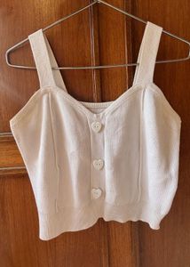 Cute Heart Button Crop Top