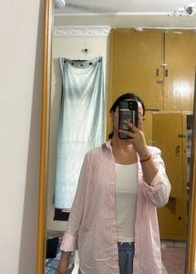 Pink And White Striped Shirt