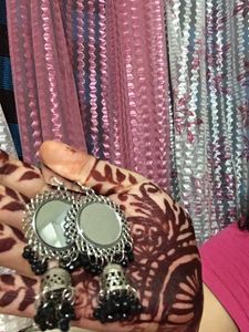 Mirror Jhumka Earrings