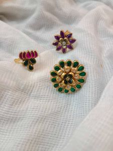 Floral Ring Set Of 3 Piece