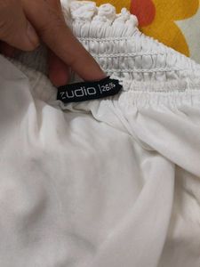 White Ruffle Mini Skirt