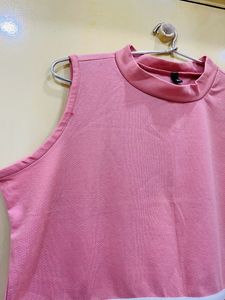Pink Cropped Tank Top