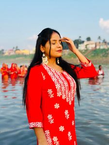 Embroided Red Kurta