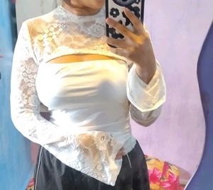 lace white top