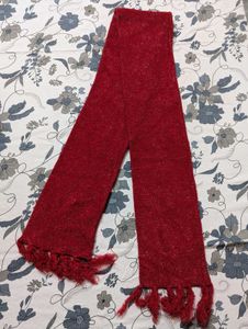 Rarely Used Red Woolen Scarf
