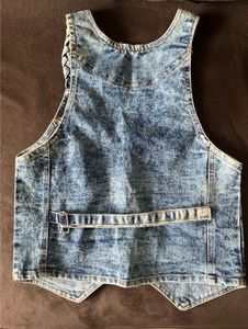 Denim Vest with Braided Detail