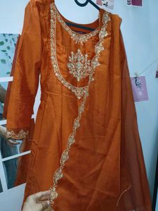 Elegant Orange Anarkali Suit