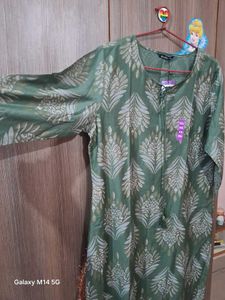 Green Floral Print Kurti XXL