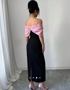 Elegant Black &amp; Pink Cocktail Dress