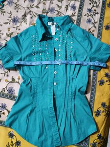 Teal Embellished Top
