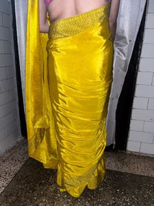 Elegant Yellow Saree with blouse
