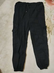 Black Cargo Joggers