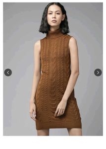 Brown Sleeveless Knit Dress