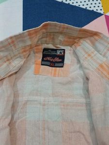 Orange Plaid Long Sleeve Shirt