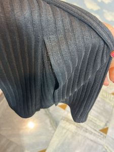 MANGO Black Ribbed Knit Co-ord Set