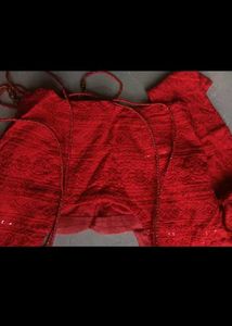 Red Sequin Lehenga Choli