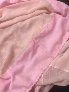 LIGHT PINK  EMBROIDED SAREE WITH BLOUSE AND PATICO