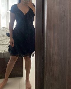 Black Ruffle Mini Dress
