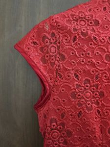 Red Floral Lace Top (Oriental/Chinese/Qipao/Cheong