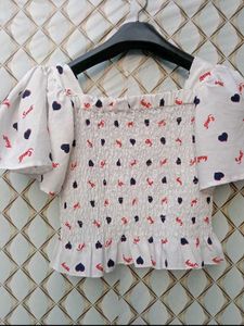 New With Tag Cute Crop Korean Top