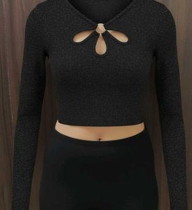 Black Sparkle Crop Top