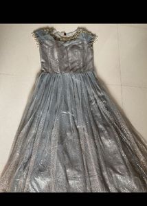 Elegant Silver Ethnic Gown