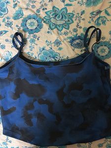 DressBerry Navy Blue Sleeveless Crop Top | Polyest