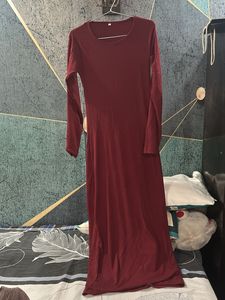 Maroon Long Sleeve Dress