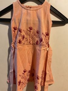 Floral Print Peach Dress