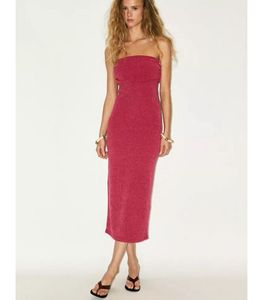 ZARA textured bandeau midi dress