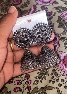 Oxidized Jhumka Earrings
