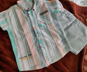 pure cotton shirt n half pant set for 6 to 7 year