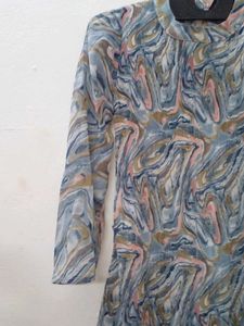 Marble Print Midi Dress