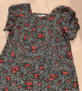 Black Red Floral Dress