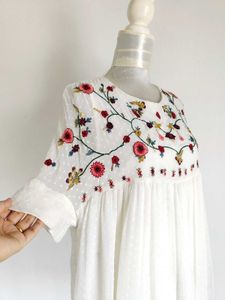 Zara Embroidered Dress lined with Slip Insert