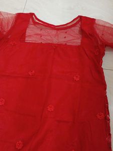 New Kurta Set In Net Embroidery