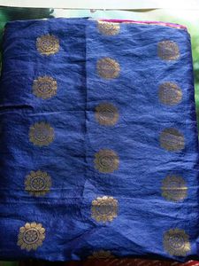 Blue &amp; Pink Banarasi Silk Saree