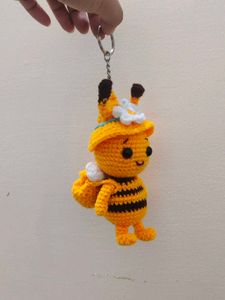 Bee Crochet Keychain