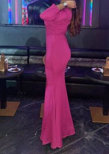 Elegant Fuchsia Pink Bodycon Gown