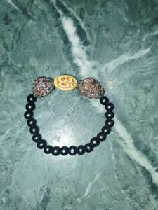 Beaded Bracelet with Rudraksha Accents