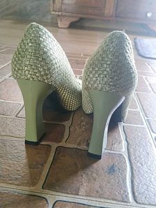 Green Woven Heels
