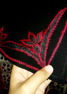 Embroidered Black Top - Size M