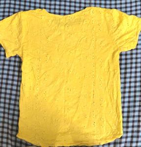 Yellow Embroidered Top