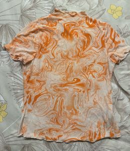 Orange Abstract Print Top