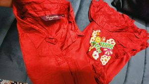 Sangria Embroidery Top